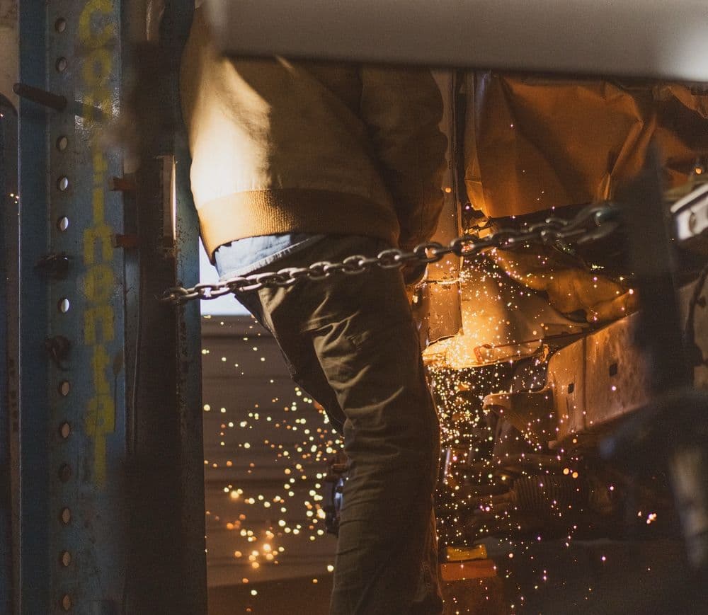 Metalwork with sparks flying
